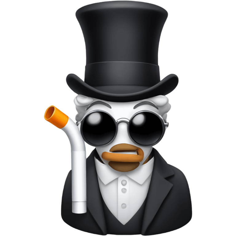 Inhaler with a top hat and a cane and a monacle emoji