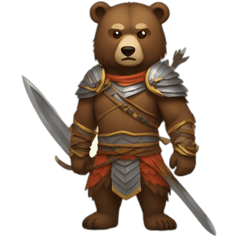 Bear warrior emoji