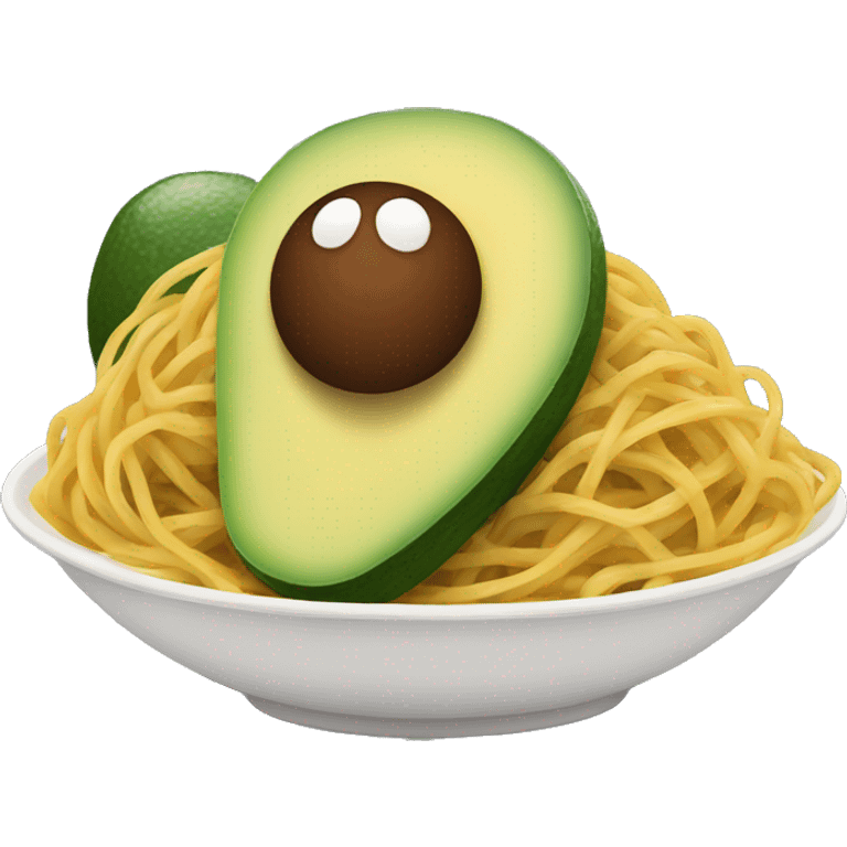 Spaghetti and avocado  emoji