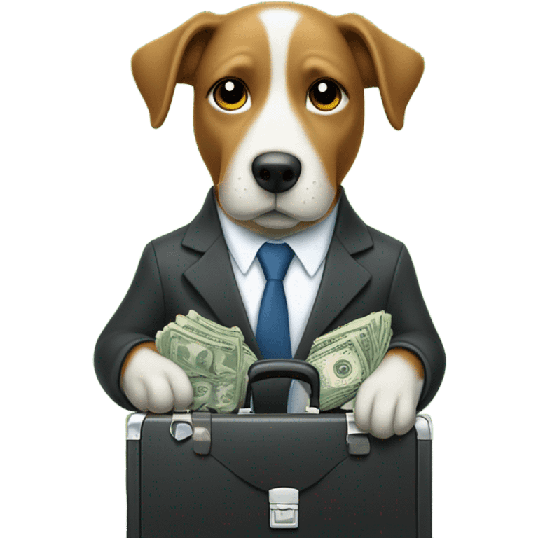 Dog making money emoji