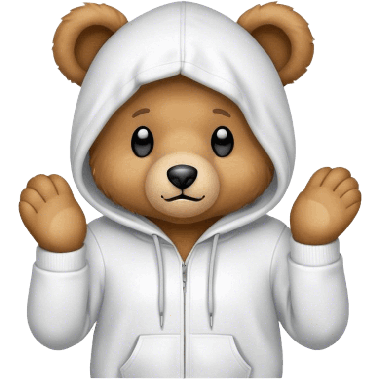 Teddy bear with white hoodie  emoji