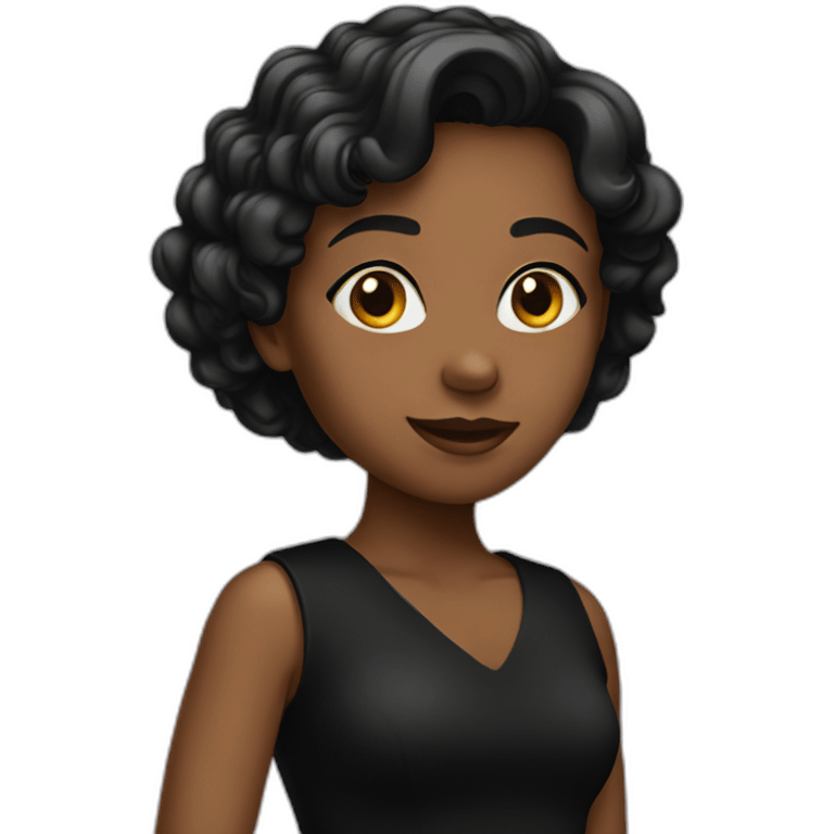 Girl in black dress emoji