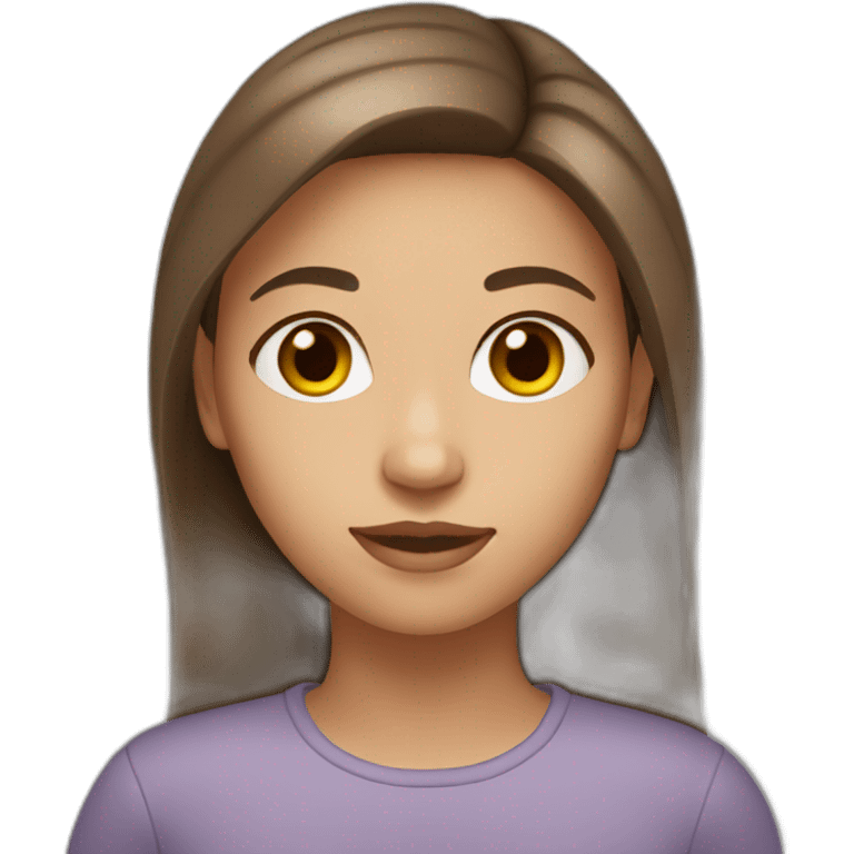 Girl-with-brown-hair-brown-eyes-light-skin. emoji