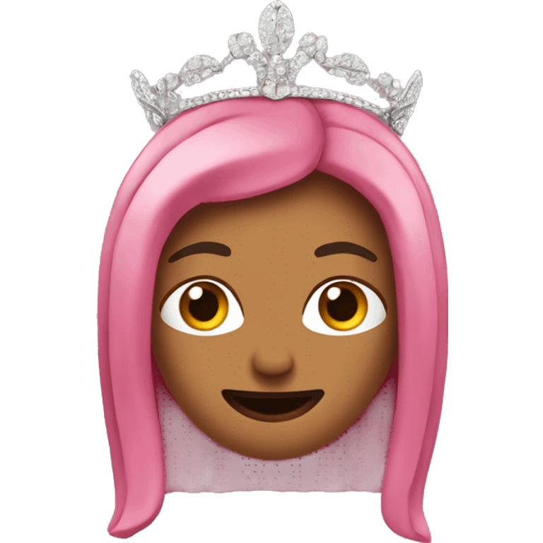 A pink pinto bean wearing a tiara emoji