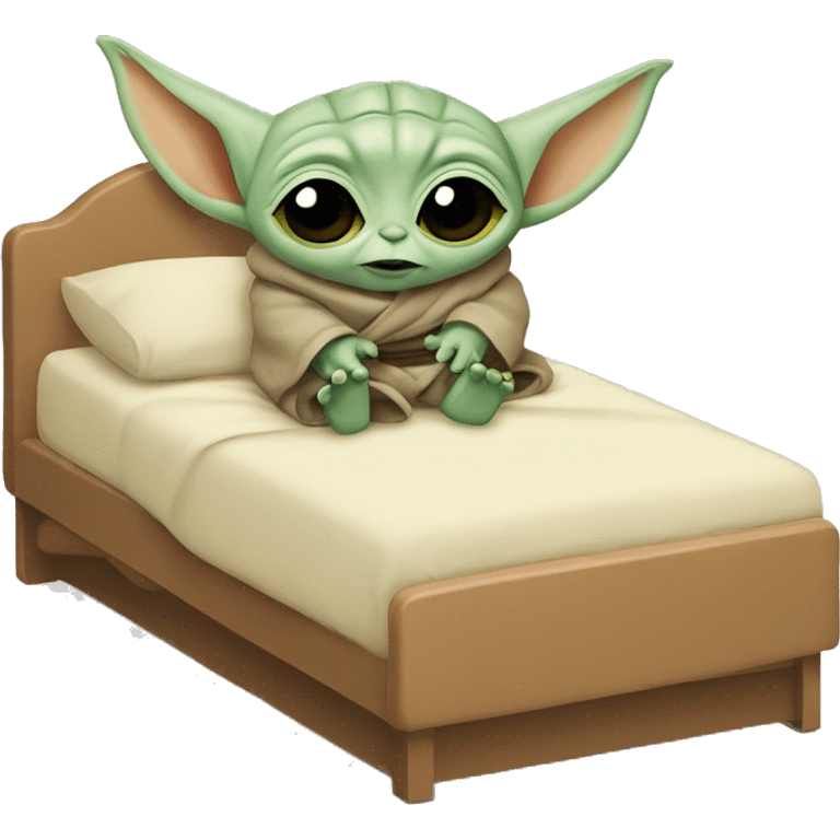 Baby yoda in bed emoji