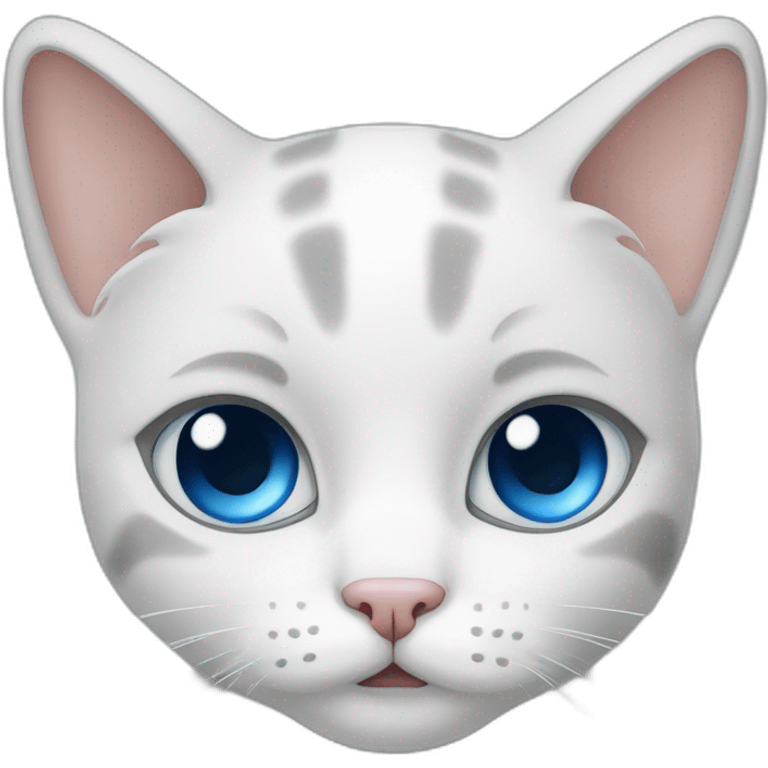 Crying white grey point blue eyes cat emoji