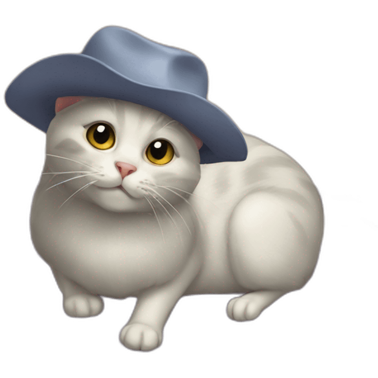 a cat, a rat, on a mat, with a hat emoji