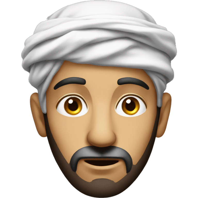 Arab holding his head photorealistic serious emoji