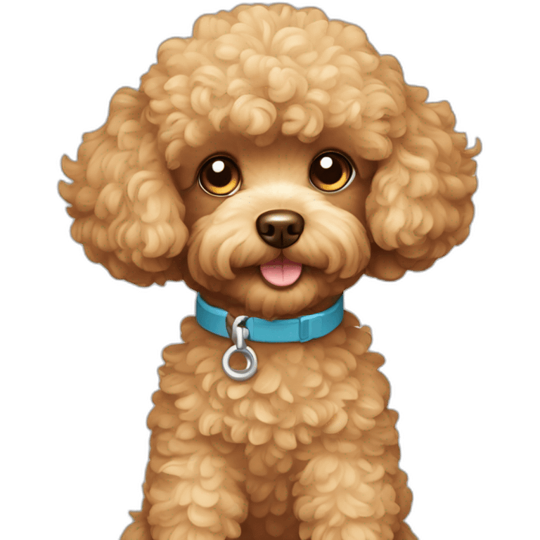 toy poodle using phone emoji