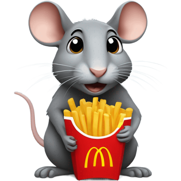 rat holding mcdonald fries emoji