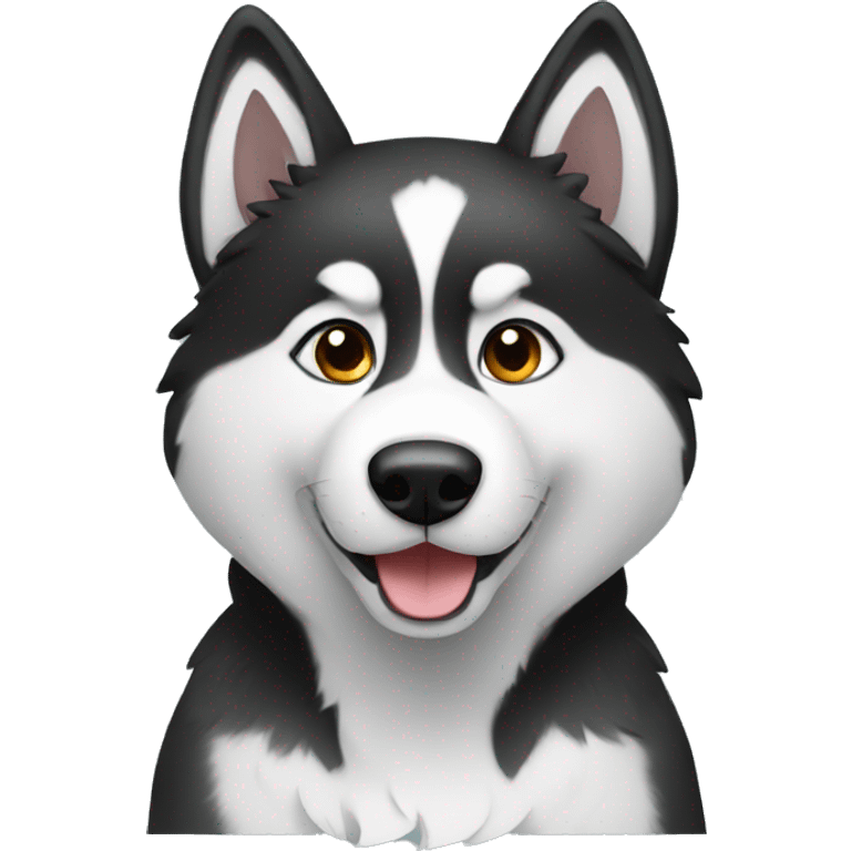 Black and white husky sitting emoji