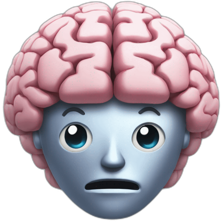 Brain with abs and robot face emoji