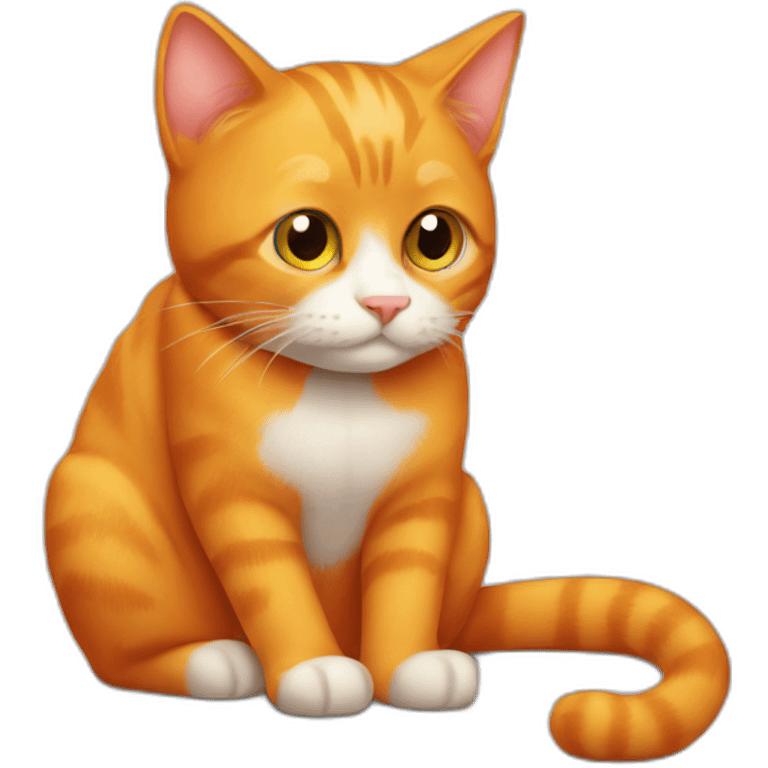 orange cat solving crossword emoji