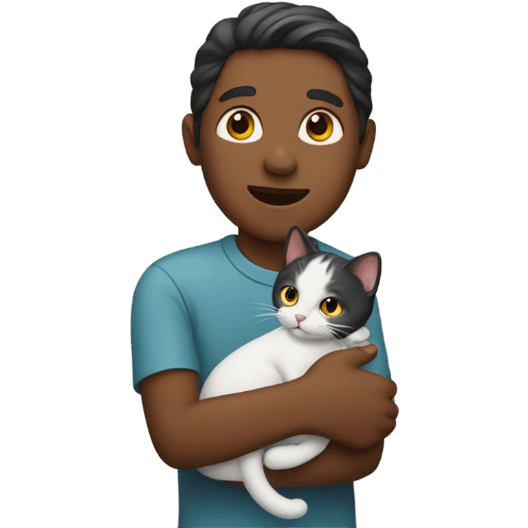 human with cat in hand emoji