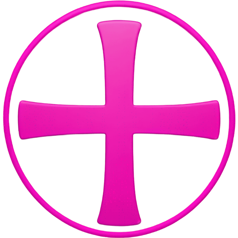 Minimalistic female sign emoji with a pink circle and cross, simple and bold, with smooth lines and a modern digital style emoji