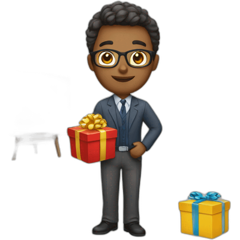 Teacher with gifts  emoji