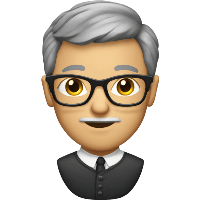 history teacher with glasses, with cut hair
 emoji