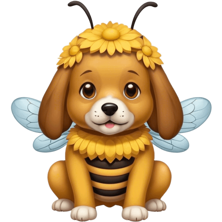 dog with a bee costume emoji