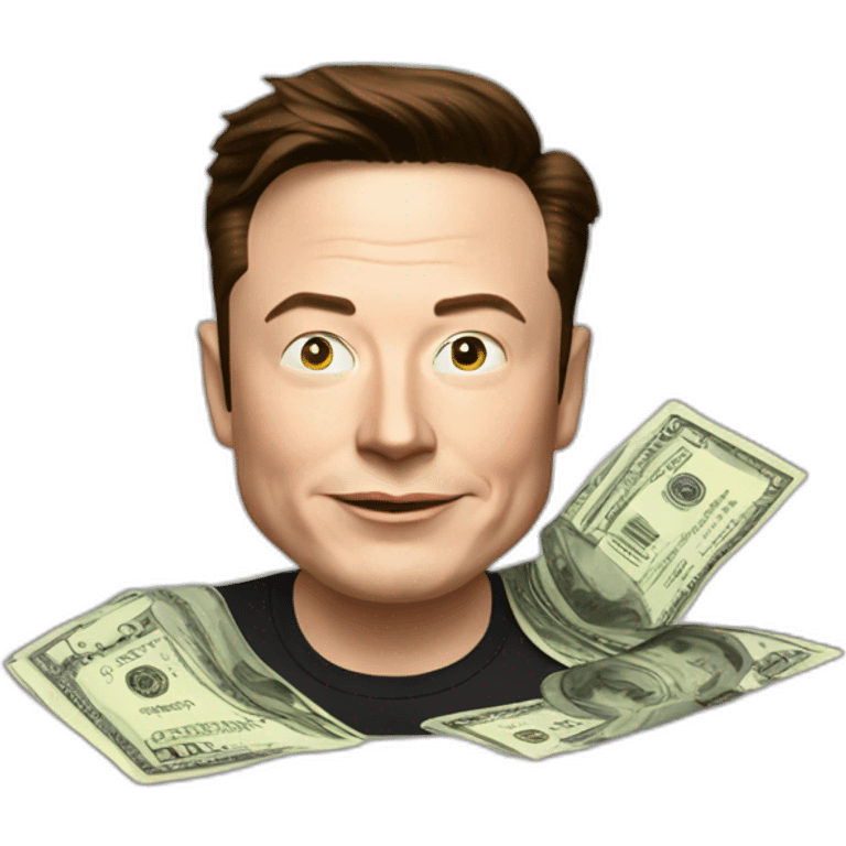 elon musk with cash emoji