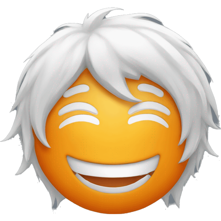 orange smiley face with white hair emoji