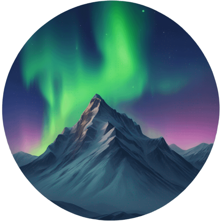 Northern lights with mountain  emoji