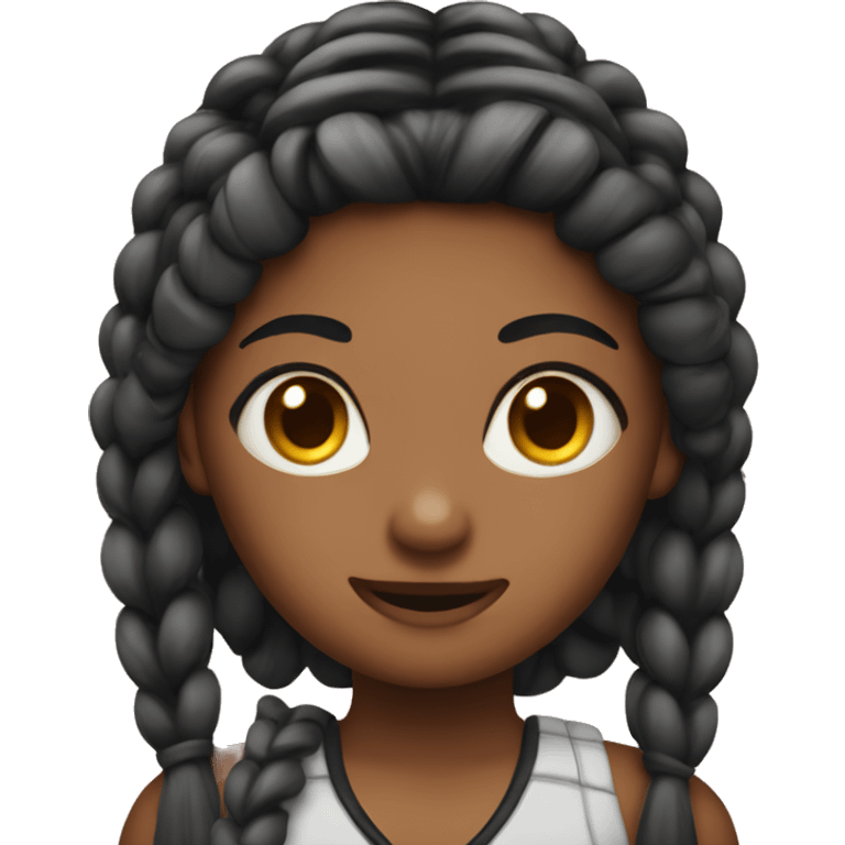 girl with bat and braids emoji