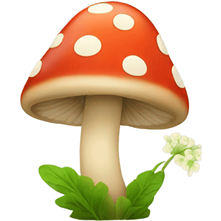 Mushroom holding flowers emoji