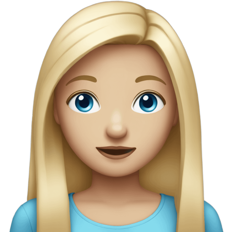 girl with straight fair hair and blue eyes  emoji