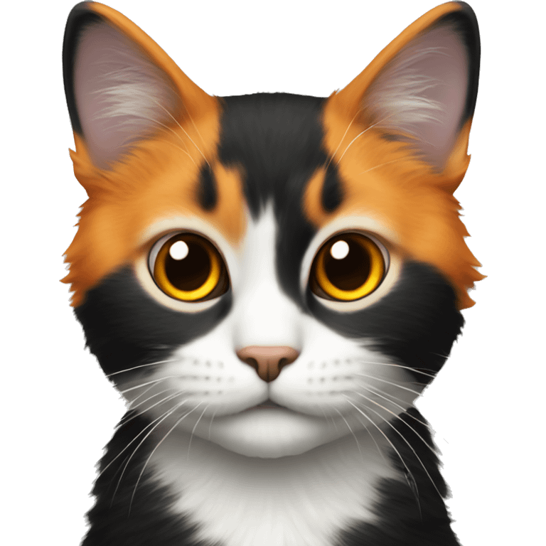 Cat with half orange and half black fur  emoji