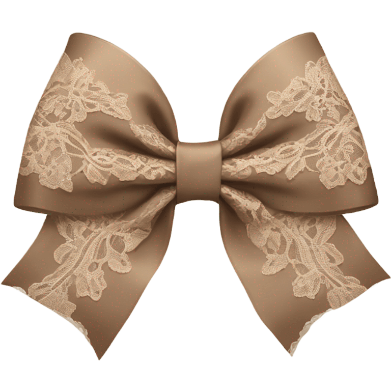 Elegant Pale brown lace bow emoji