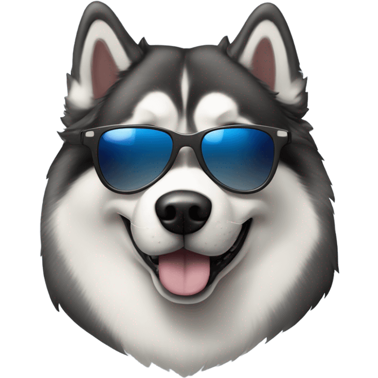 Alaskan malamute wearing sunglasses  emoji