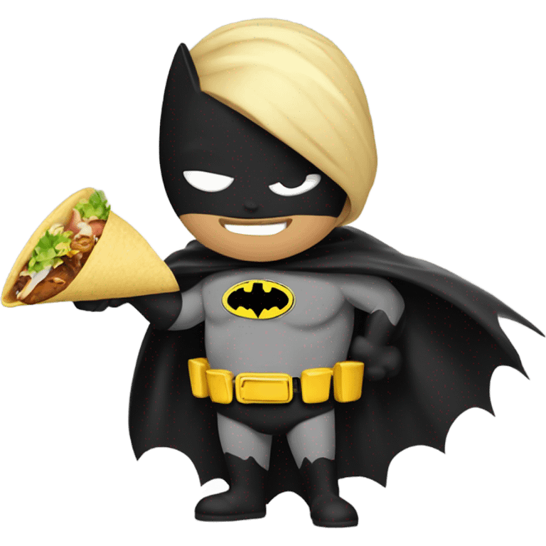 Batman eating a taco emoji