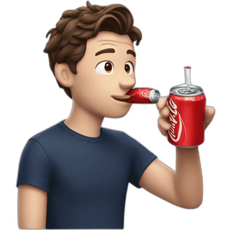 Tom Holland drinking coke emoji