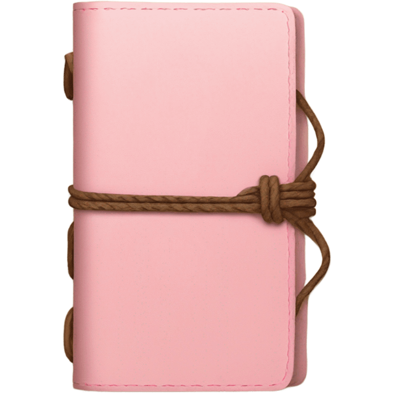 Brown travelers notebook with pink string  emoji