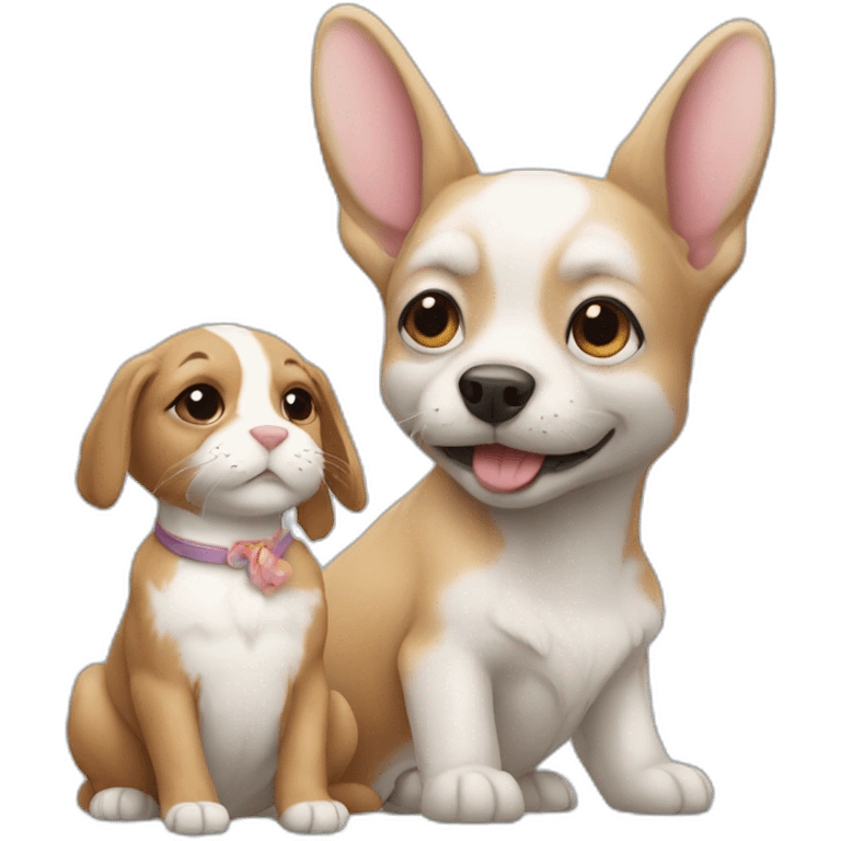 Dog with bunny emoji