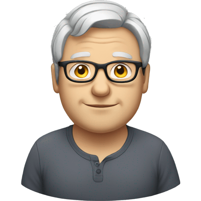 Fat Caucasian man with glasses and gray hair emoji