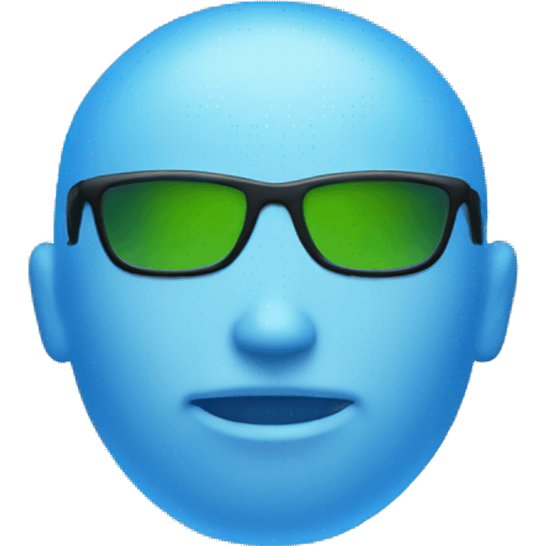 single neon blue cool emoji emoji