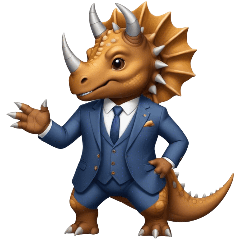 triceratops in a suit emoji