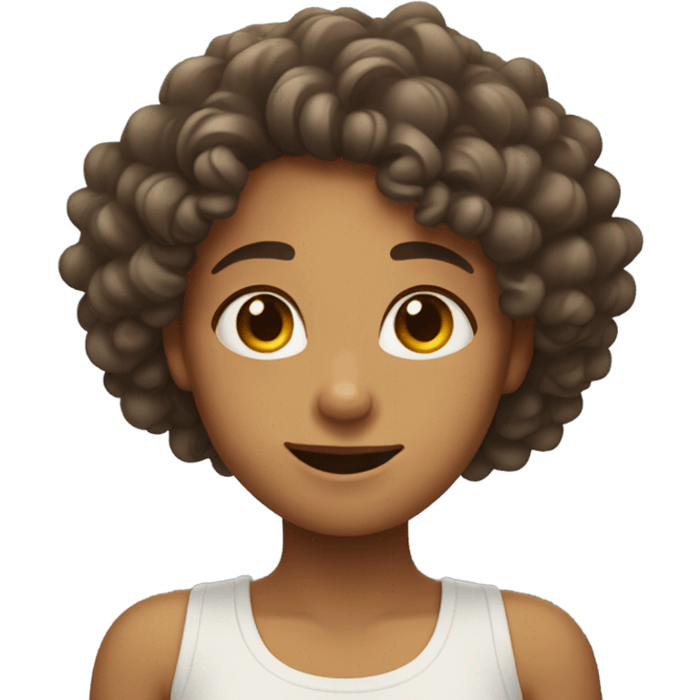 girl with curly hair up to armpits emoji