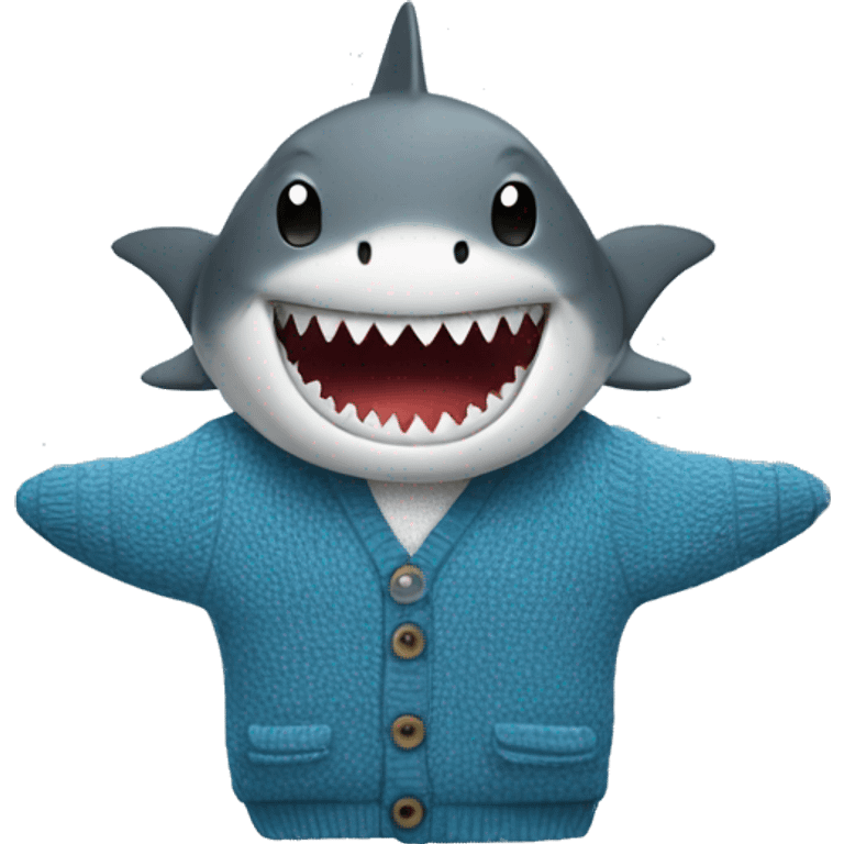 Shark wearing a cardigan  emoji