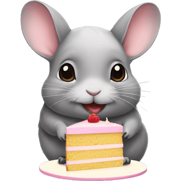 chinchilla with cake emoji