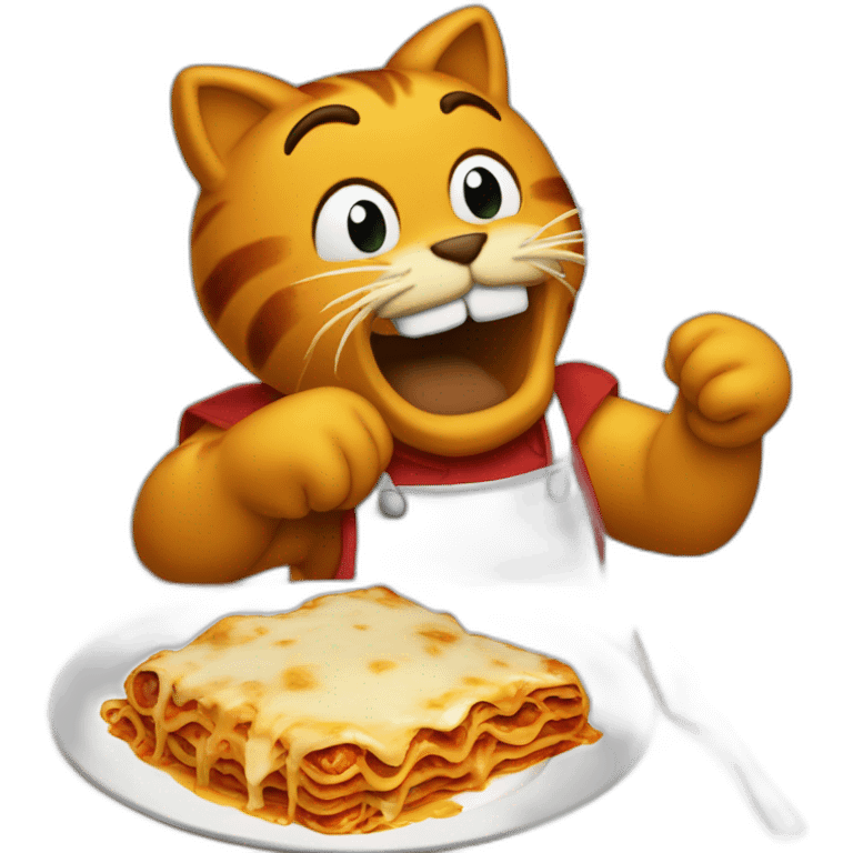 Garfield eating lasagne emoji