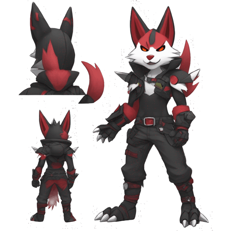 Edgy Anthro Zangoose-Litten Punk Fakemon emoji