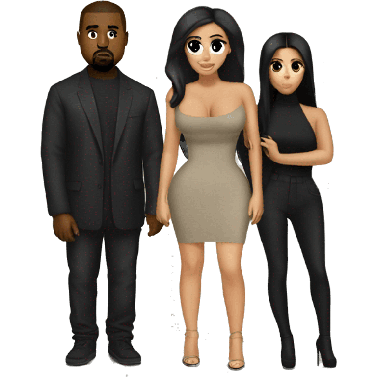 Kanye West with Kim kardashian emoji