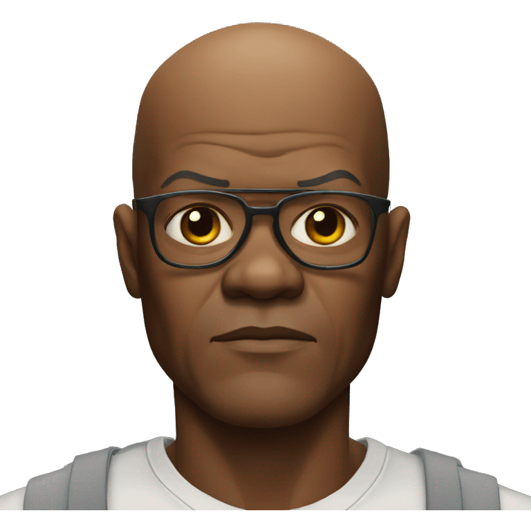 bald samuel l jackson serious wearing shirt emoji