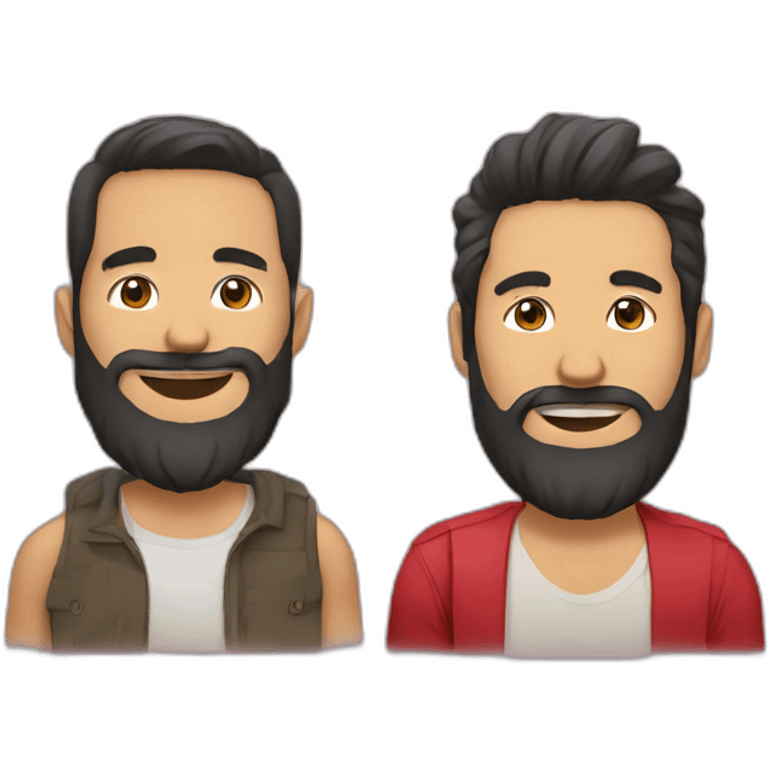 try colombian with a beard and a vietnamese without a beard gay couple emoji