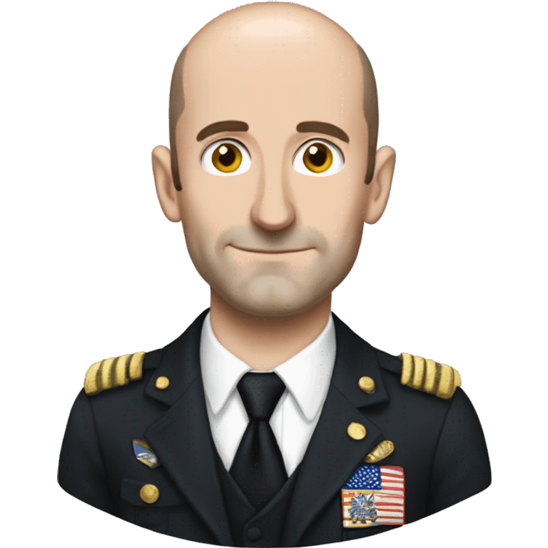 whitehouse aid Stephen Miller with small mustache, bald on top with darker hair emoji