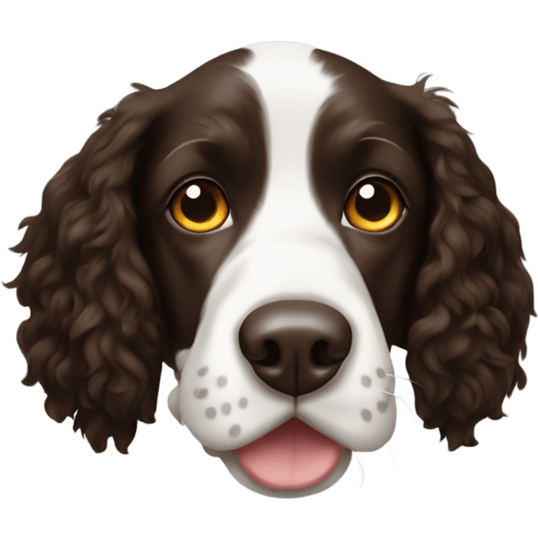 Springer spaniel with white strip on its nose emoji