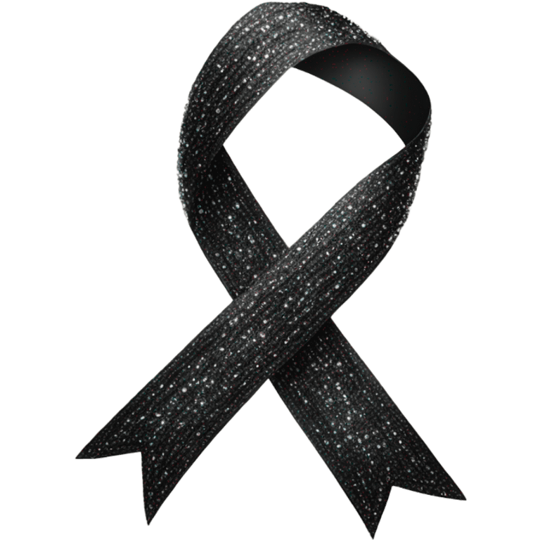 Black ribbon with sparkly diamonds on it emoji