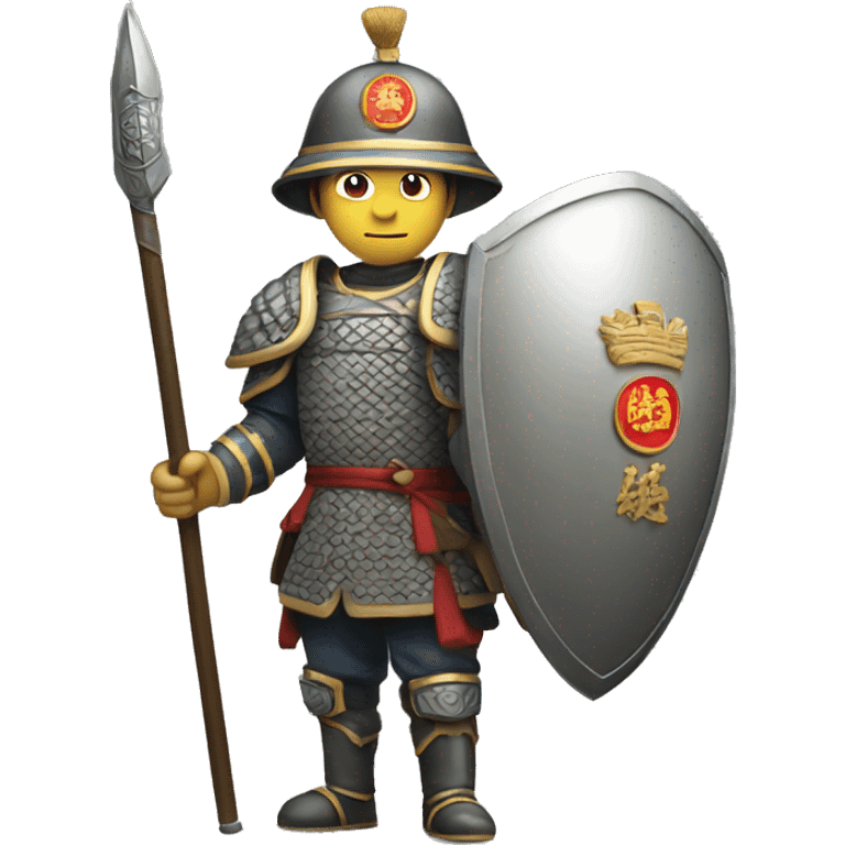 mediavel chinese soldier with big shield emoji